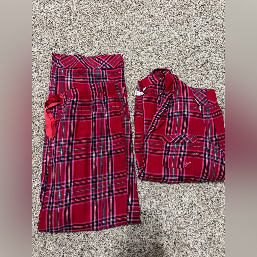 Victoria Secret Red Plaid Pajama Set
